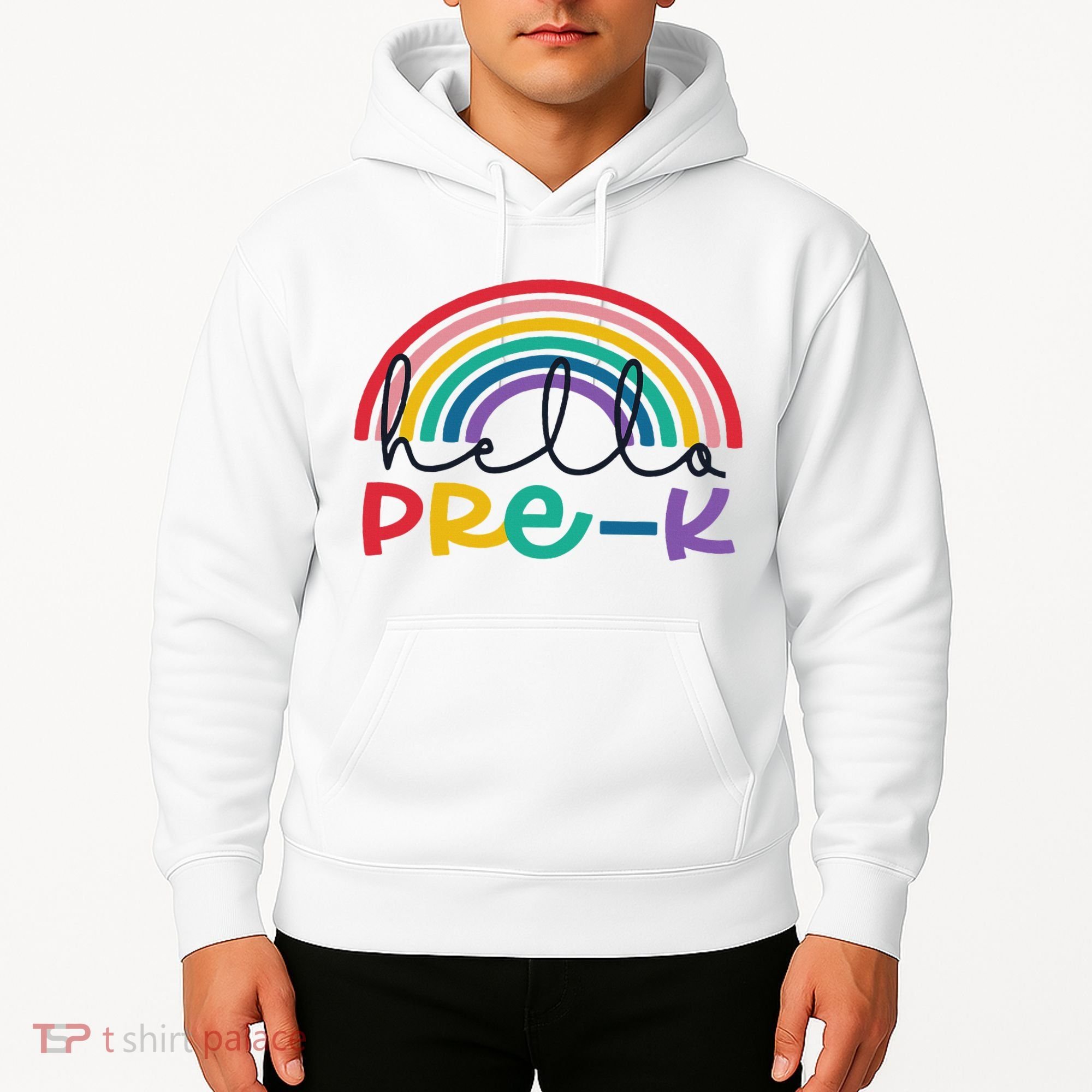 Hello Pre K Rainbow Back To School Teacher Student Hoodie