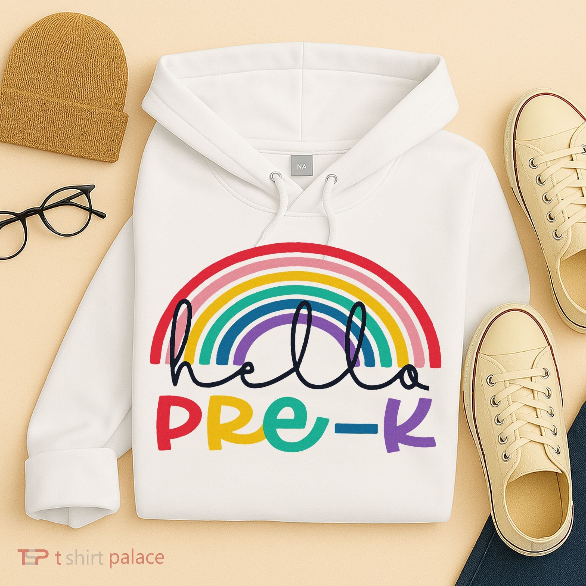 Hello Pre K Rainbow Back To School Teacher Student Hoodie
