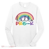 Hello Pre K Rainbow Back To School Teacher Student Long Sleeve Shirt thumb 0