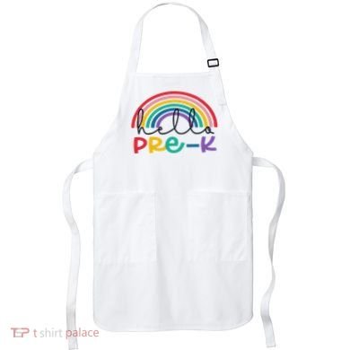 Hello Pre K Rainbow Back To School Teacher Student Apron