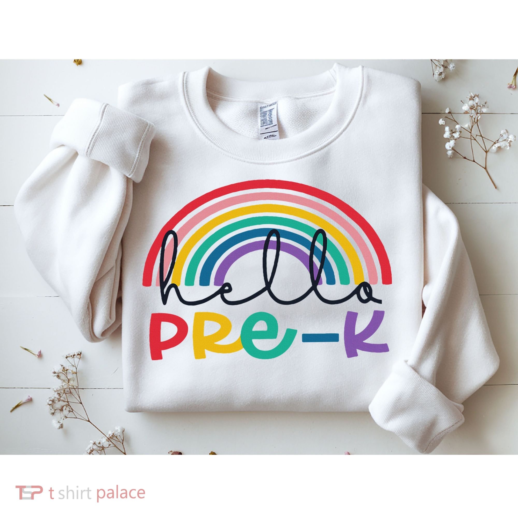 Hello Pre K Rainbow Back To School Teacher Student Sweatshirt