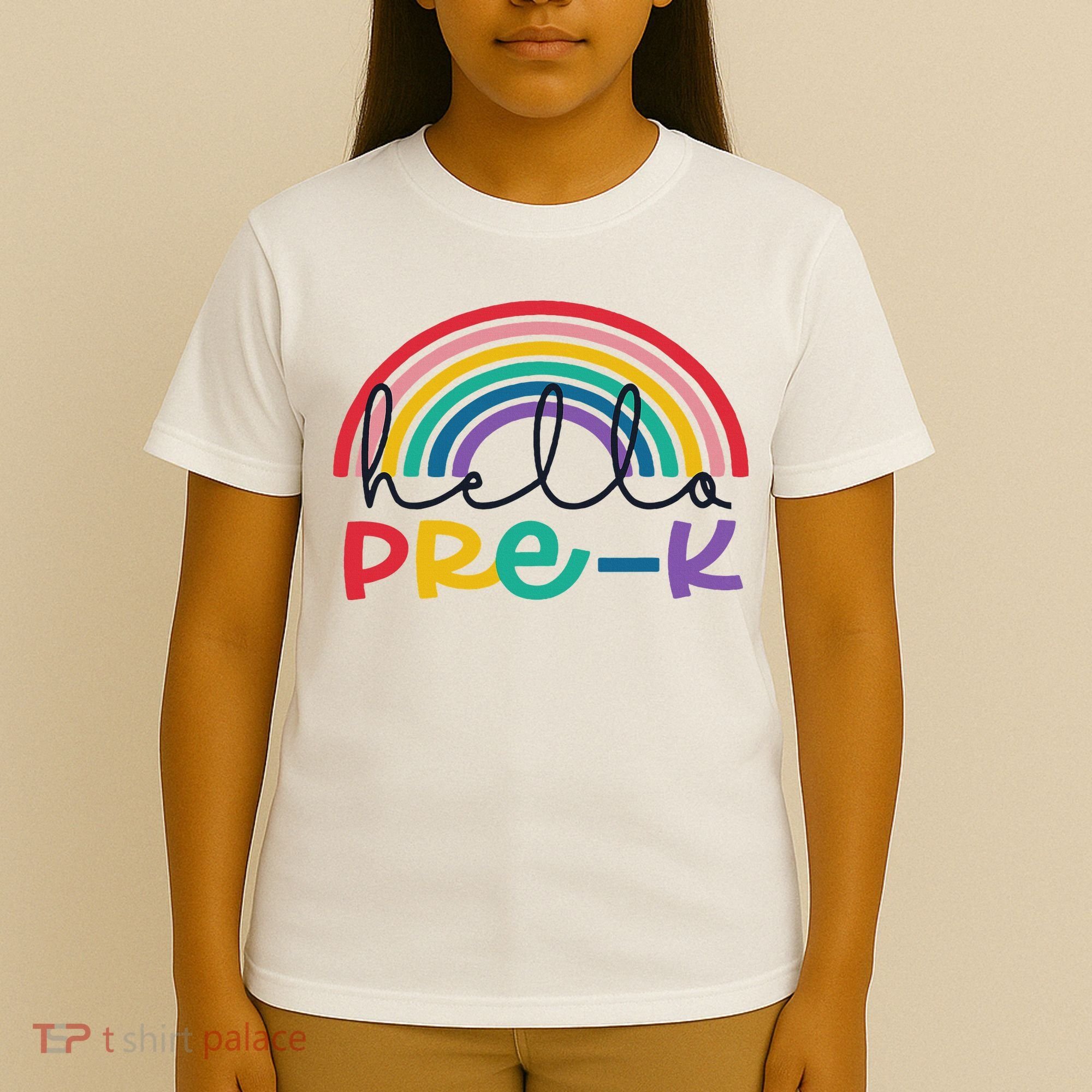 Hello Pre K Rainbow Back To School Teacher Student T-Shirt