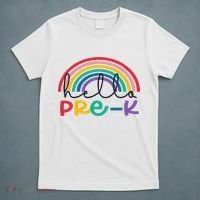 Hello Pre K Rainbow Back To School Teacher Student T-Shirt thumb 5