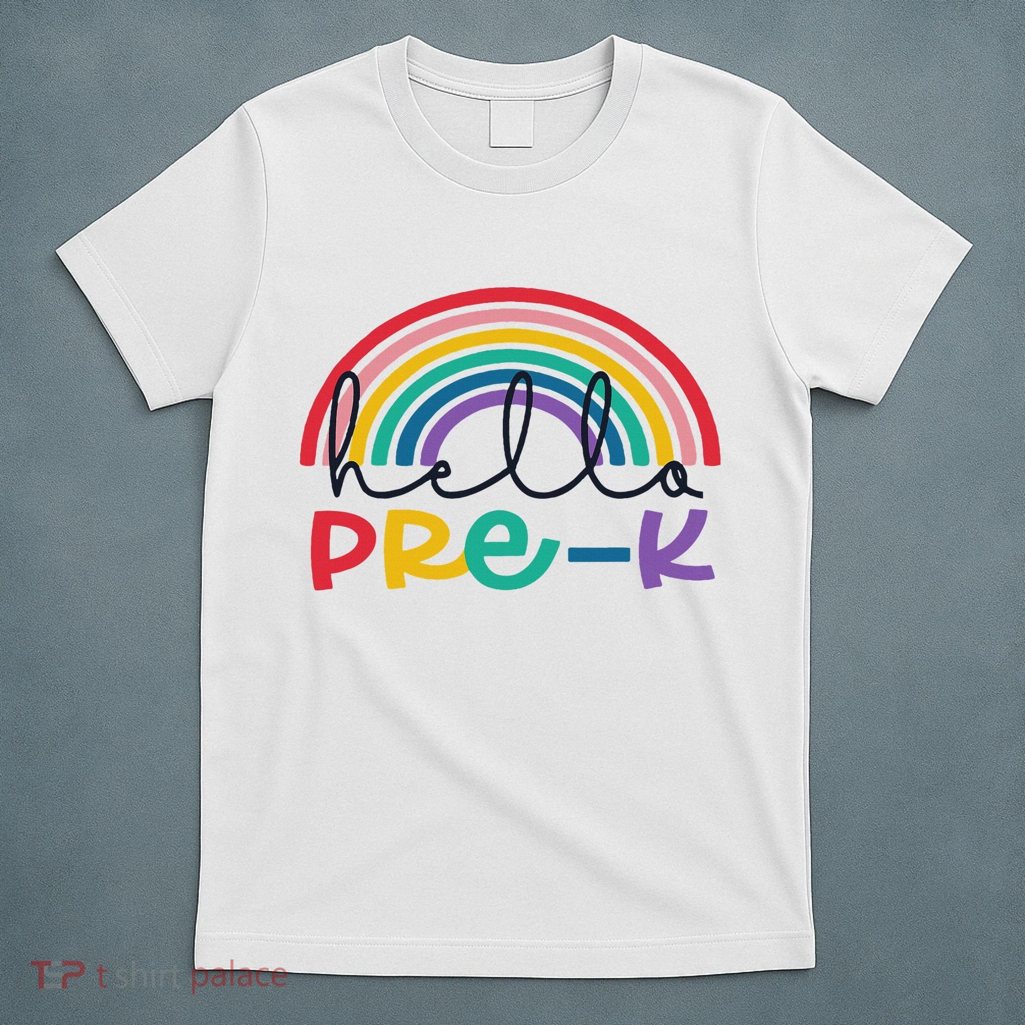 Hello Pre K Rainbow Back To School Teacher Student T-Shirt