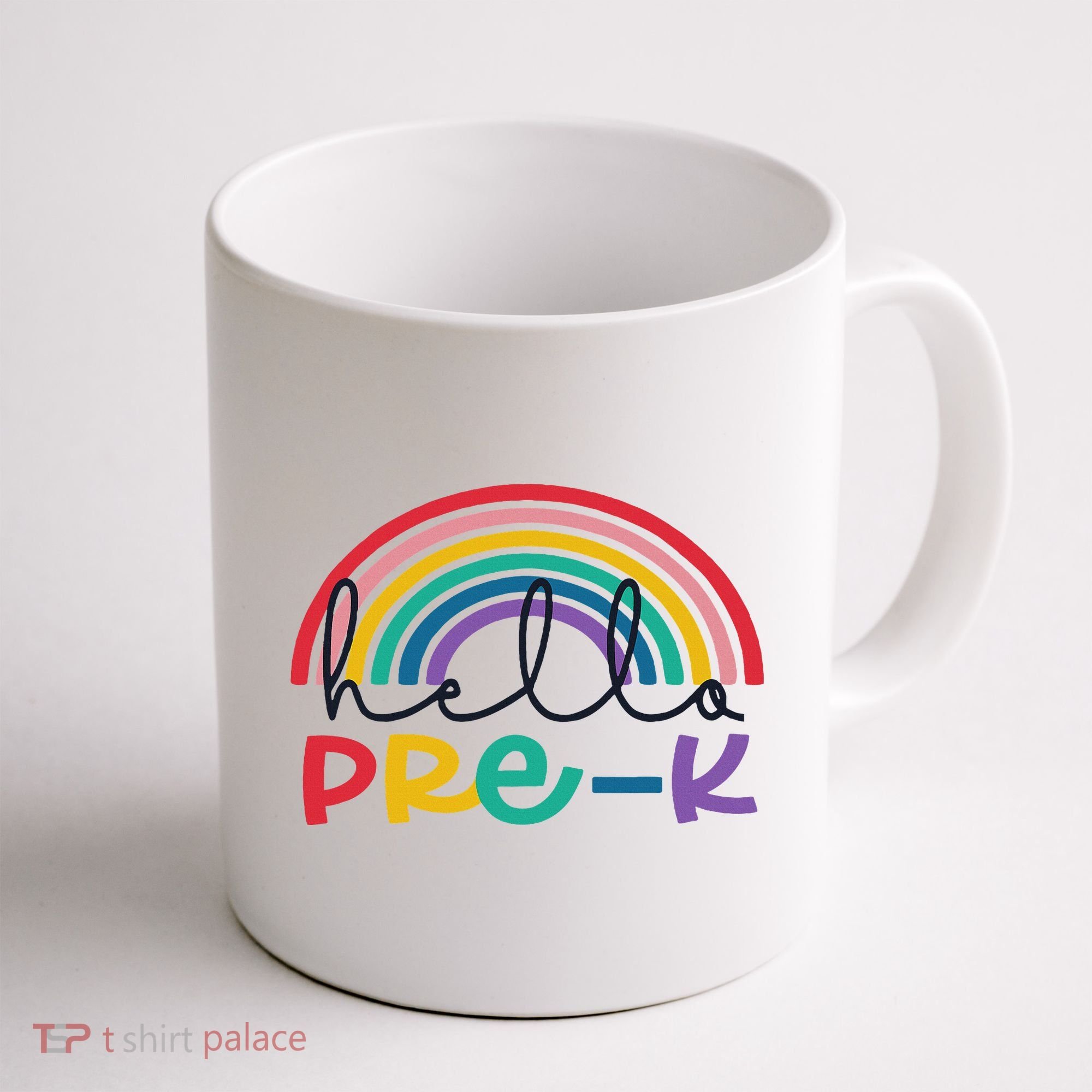 Hello Pre K Rainbow Back To School Teacher Student Coffee Mug