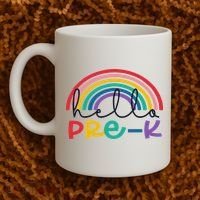 Hello Pre K Rainbow Back To School Teacher Student Coffee Mug thumb 2