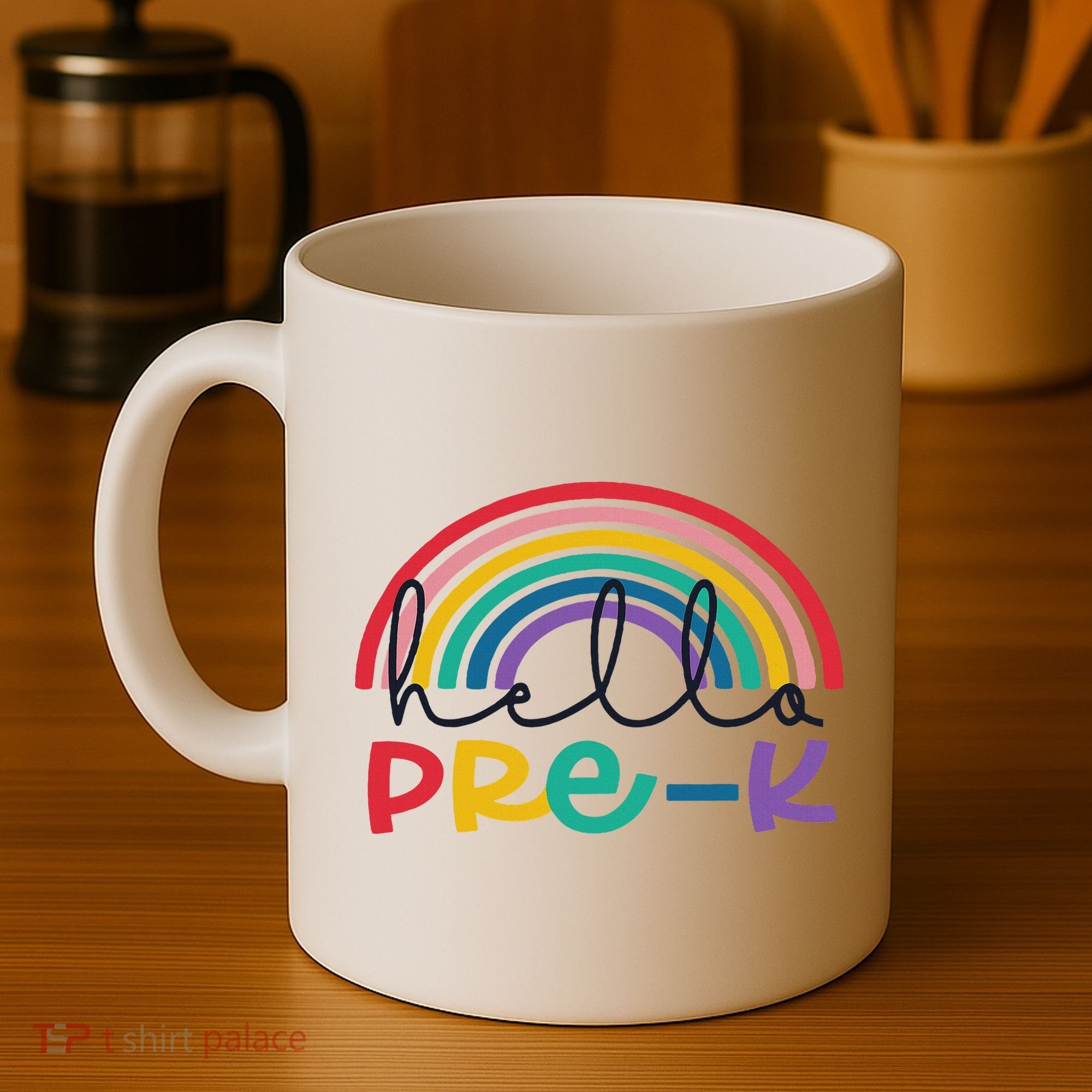 Hello Pre K Rainbow Back To School Teacher Student Coffee Mug
