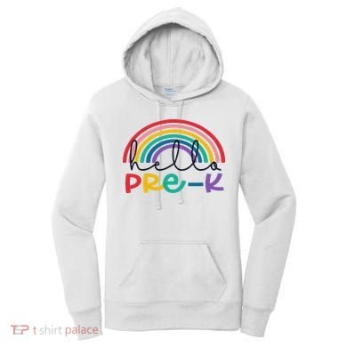 Hello Pre K Rainbow Back To School Teacher Student Women's Hoodie