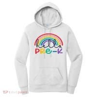 Hello Pre K Rainbow Back To School Teacher Student Women's Hoodie thumb 0