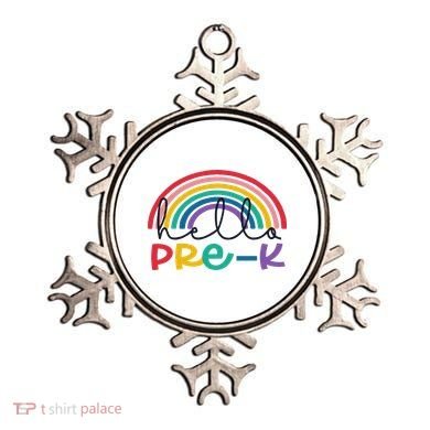 Hello Pre K Rainbow Back To School Teacher Student Ornament