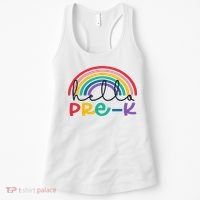 Hello Pre K Rainbow Back To School Teacher Student Women's Tank Top thumb 0