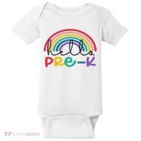 Hello Pre K Rainbow Back To School Teacher Student Baby Bodysuit thumb 0