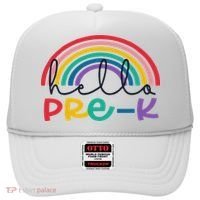 Hello Pre K Rainbow Back To School Teacher Student Hat thumb 0