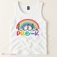 Hello Pre K Rainbow Back To School Teacher Student Tank Top thumb 2