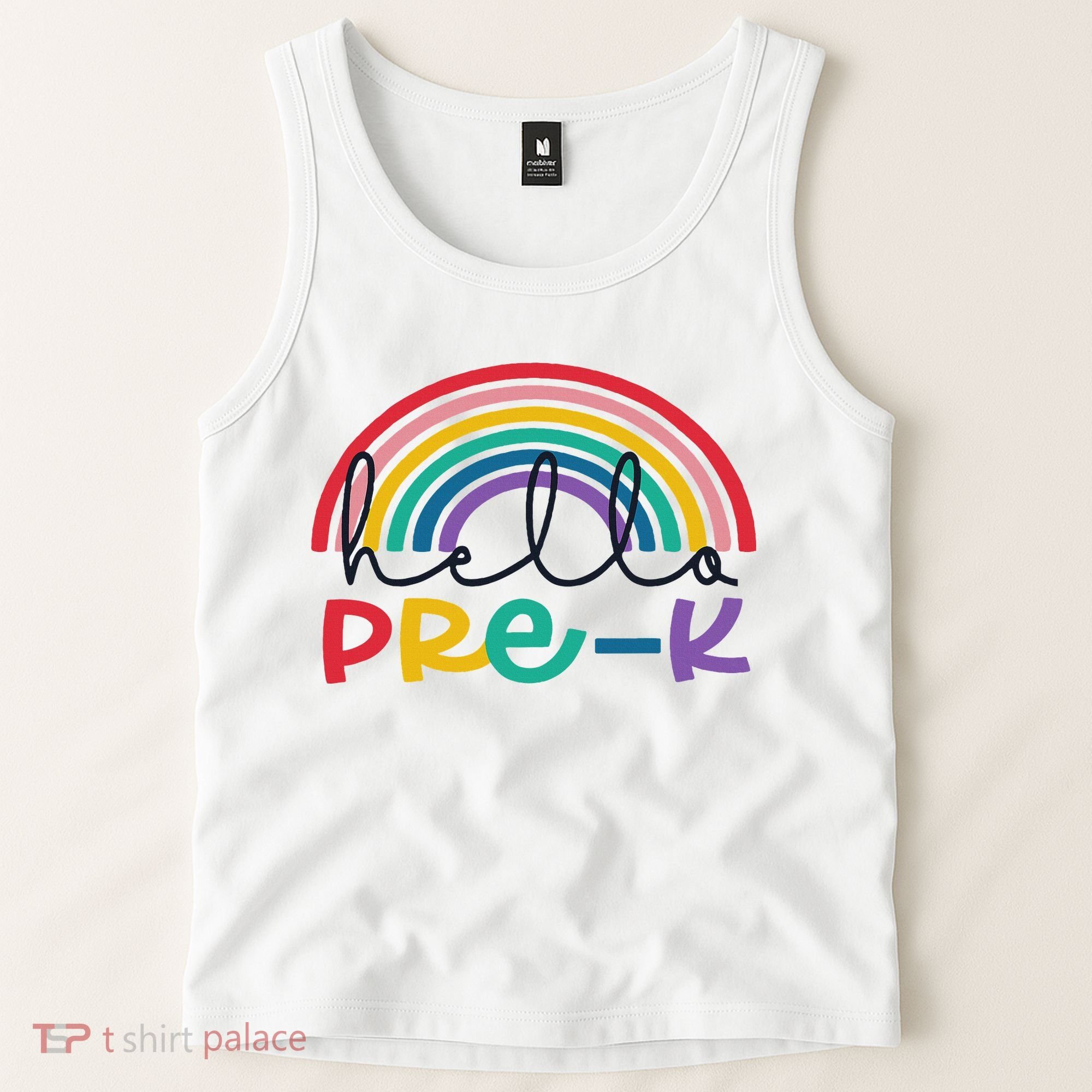 Hello Pre K Rainbow Back To School Teacher Student Tank Top