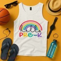 Hello Pre K Rainbow Back To School Teacher Student Tank Top thumb 4