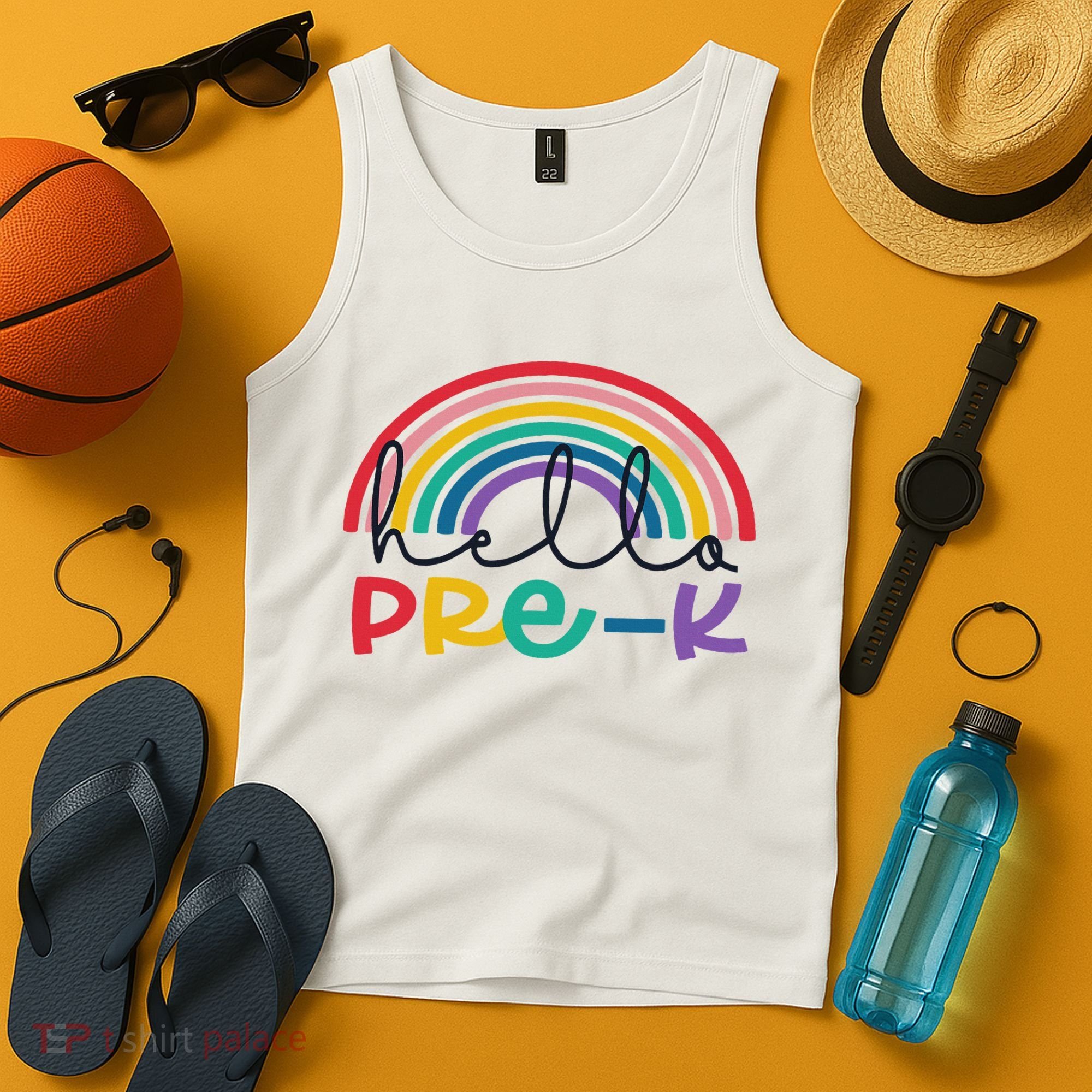 Hello Pre K Rainbow Back To School Teacher Student Tank Top