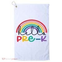 Hello Pre K Rainbow Back To School Teacher Student Golf Towel thumb 0