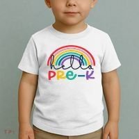 Hello Pre K Rainbow Back To School Teacher Student Toddler T-Shirt thumb 2