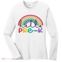 Hello Pre K Rainbow Back To School Teacher Student Women's Long Sleeve Shirt thumb 0