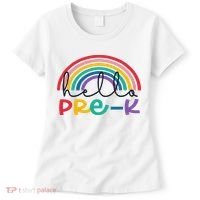 Hello Pre K Rainbow Back To School Teacher Student Women's T-Shirt thumb 0