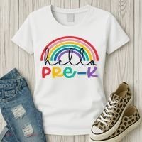 Hello Pre K Rainbow Back To School Teacher Student Women's T-Shirt thumb 3