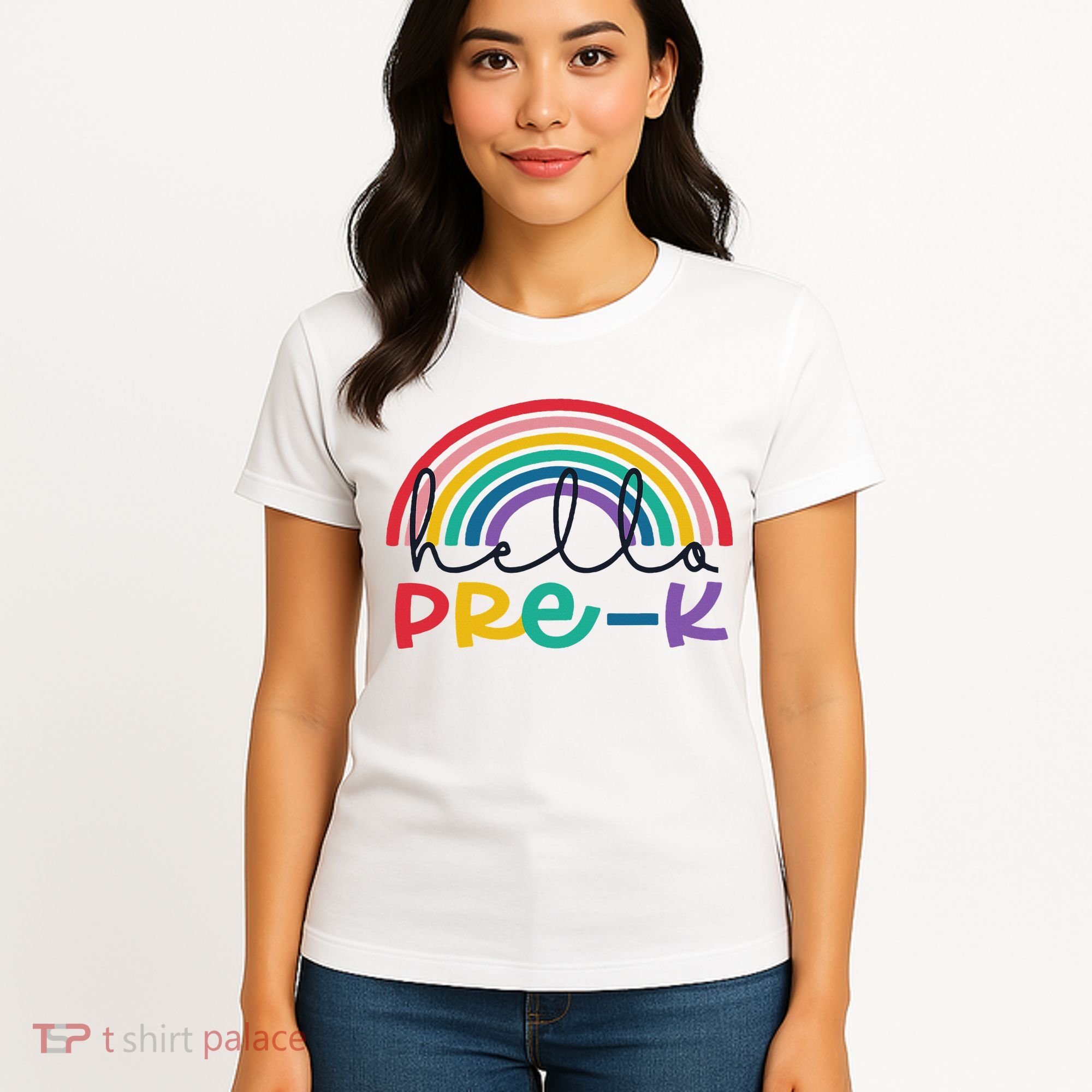 Hello Pre K Rainbow Back To School Teacher Student Women's T-Shirt