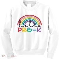 Hello Pre K Rainbow Back To School Teacher Student Kids Sweatshirt thumb 0