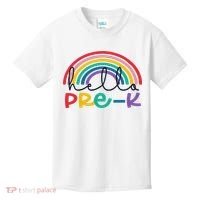 Hello Pre K Rainbow Back To School Teacher Student Kids T-Shirt thumb 0