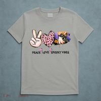 Halloween Peace Love Spooky Vibes Ghost Groovy Vintage Retro T-Shirt thumb 5