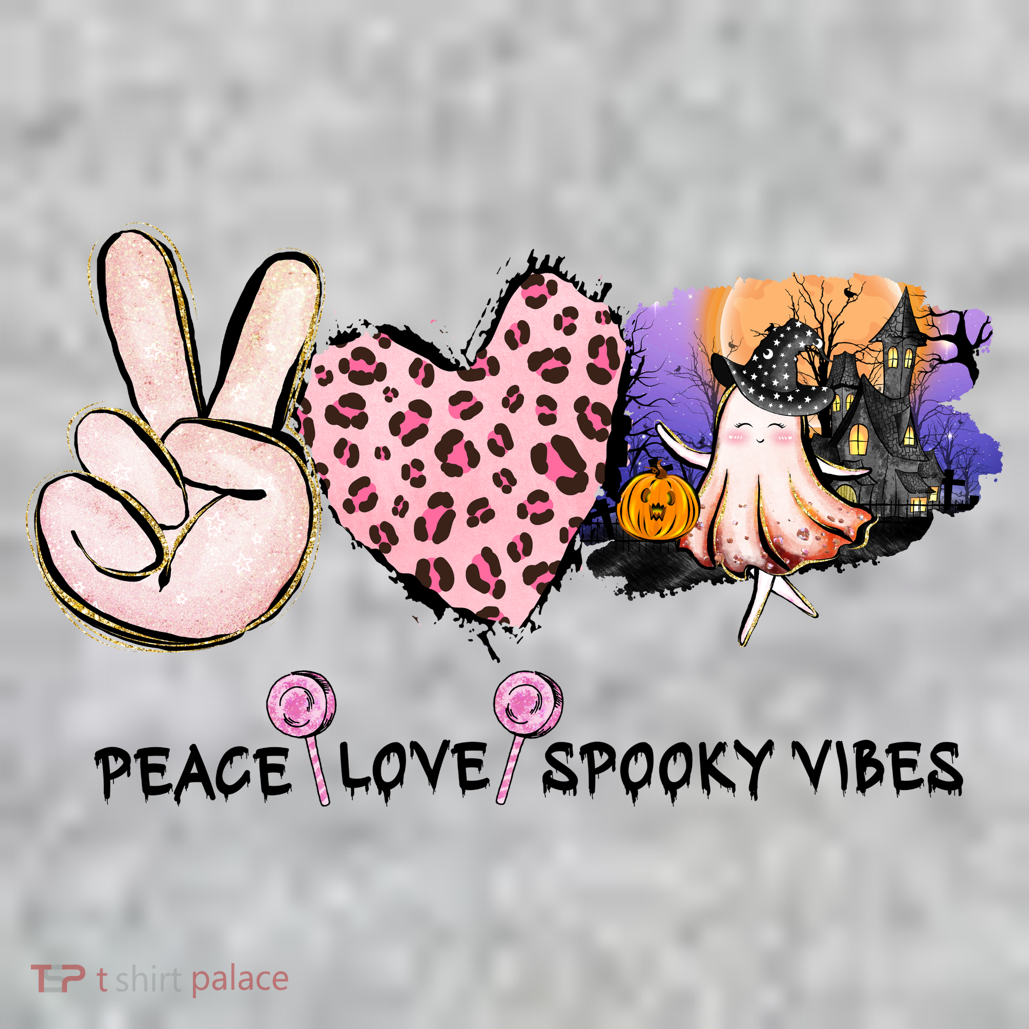 Halloween Peace Love Spooky Vibes Ghost Groovy Vintage Retro T-Shirt