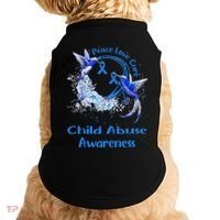 Hummingbird Peace Love Cure Child Abuse Awareness Doggie Tank thumb 0