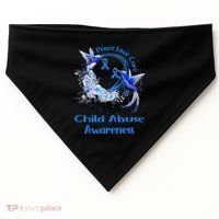 Hummingbird Peace Love Cure Child Abuse Awareness USA-Made Doggie Bandana thumb 0