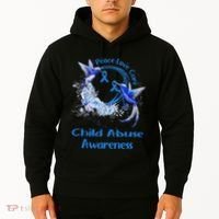 Hummingbird Peace Love Cure Child Abuse Awareness Hoodie thumb 2