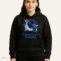 Hummingbird Peace Love Cure Child Abuse Awareness Hoodie thumb 5