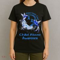 Hummingbird Peace Love Cure Child Abuse Awareness T-Shirt thumb 4