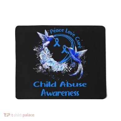Hummingbird Peace Love Cure Child Abuse Awareness Mousepad