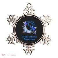 Hummingbird Peace Love Cure Child Abuse Awareness Ornament thumb 0