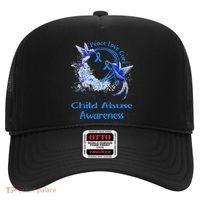 Hummingbird Peace Love Cure Child Abuse Awareness Hat thumb 0