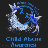 Hummingbird Peace Love Cure Child Abuse Awareness Hat thumb 2