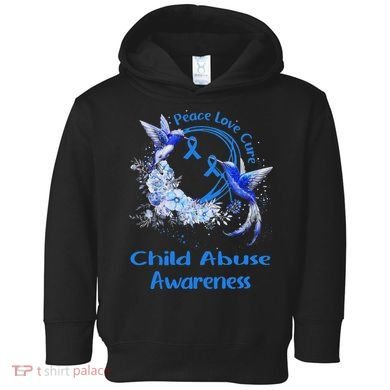 Hummingbird Peace Love Cure Child Abuse Awareness Toddler Hoodie