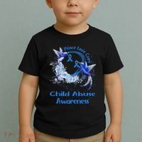 Hummingbird Peace Love Cure Child Abuse Awareness Toddler T-Shirt thumb 2