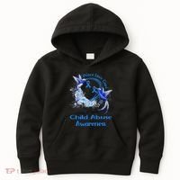 Hummingbird Peace Love Cure Child Abuse Awareness Kids Hoodie thumb 0