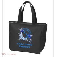 Hummingbird Peace Love Cure Child Abuse Awareness Tote Bag thumb 3