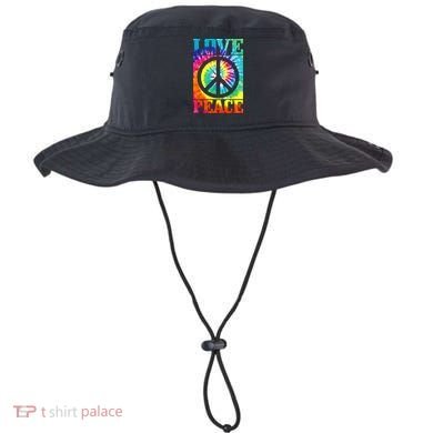 Hippie Peace Love Sign Tie Dye Vintage Retro Bucket Hat
