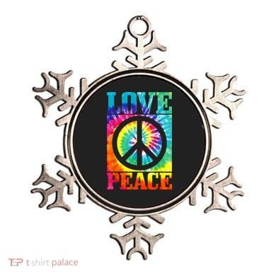 Hippie Peace Love Sign Tie Dye Vintage Retro Ornament