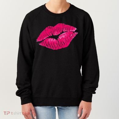 Hot Pink Lips Neon 80s Lipstick Party Women's Sweatshirt