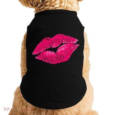 Hot Pink Lips Neon 80s Lipstick Party Doggie Tank