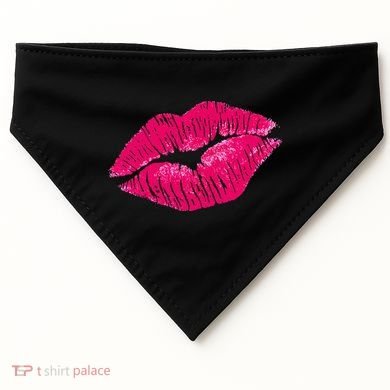 Hot Pink Lips Neon 80s Lipstick Party USA-Made Doggie Bandana