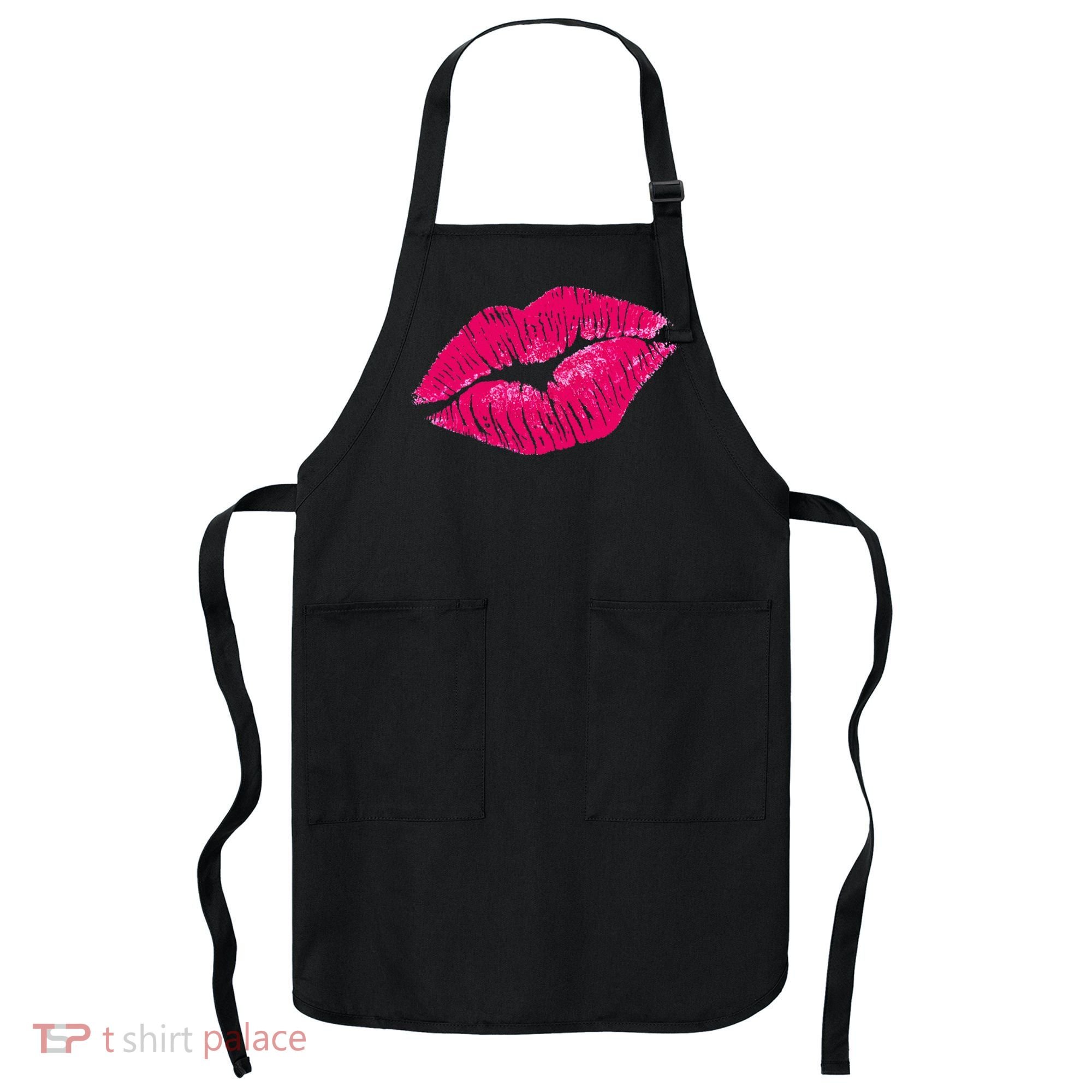 Hot Pink Lips Neon 80s Lipstick Party Apron